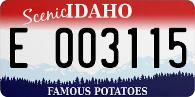 ID license plate E003115