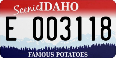 ID license plate E003118
