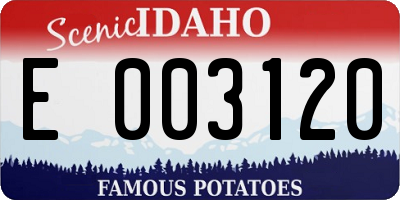 ID license plate E003120