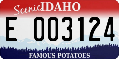 ID license plate E003124