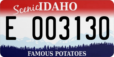 ID license plate E003130