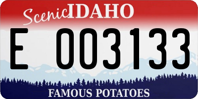 ID license plate E003133