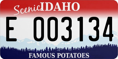 ID license plate E003134
