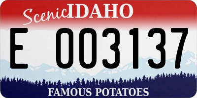 ID license plate E003137