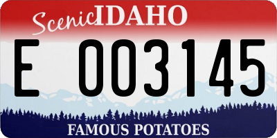 ID license plate E003145