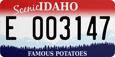 ID license plate E003147