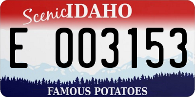 ID license plate E003153