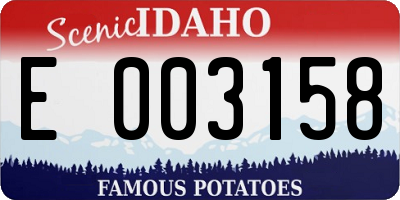 ID license plate E003158