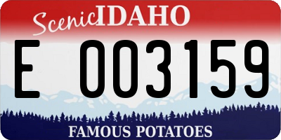 ID license plate E003159