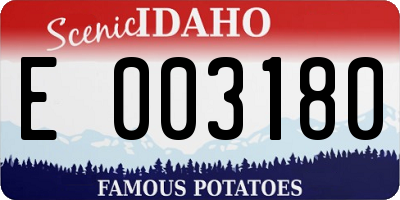 ID license plate E003180