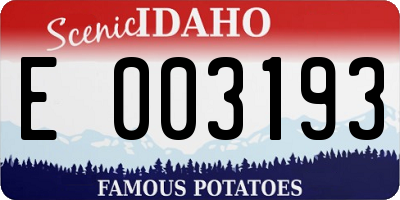 ID license plate E003193