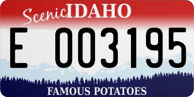 ID license plate E003195