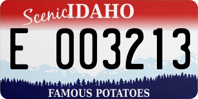 ID license plate E003213