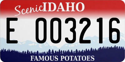 ID license plate E003216