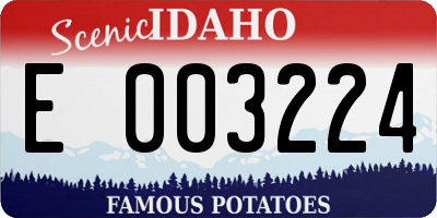 ID license plate E003224