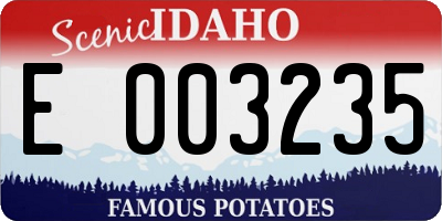 ID license plate E003235