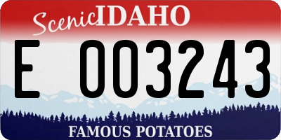 ID license plate E003243