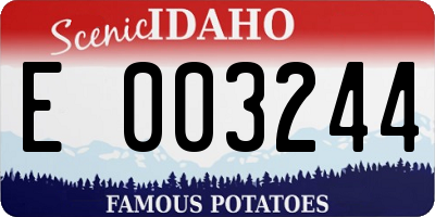 ID license plate E003244