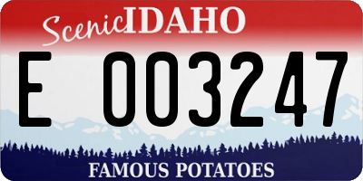 ID license plate E003247