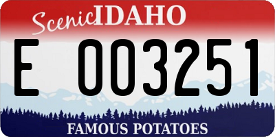 ID license plate E003251
