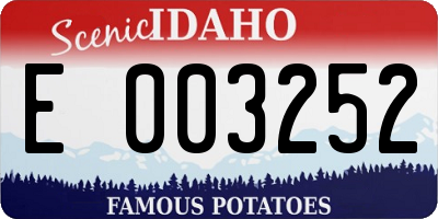 ID license plate E003252