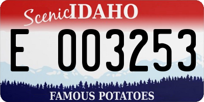 ID license plate E003253