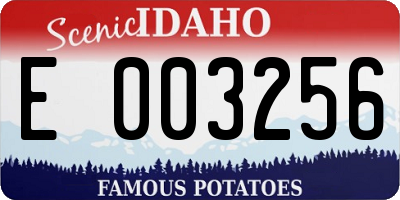 ID license plate E003256