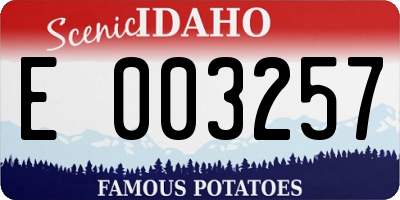 ID license plate E003257