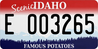 ID license plate E003265