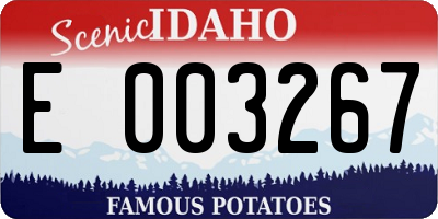 ID license plate E003267