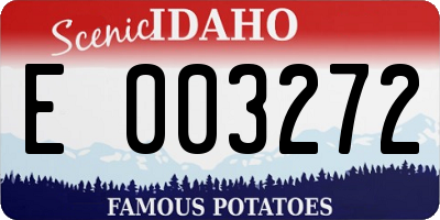 ID license plate E003272