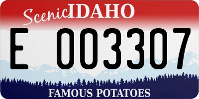 ID license plate E003307