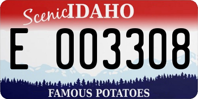 ID license plate E003308