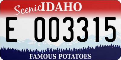 ID license plate E003315