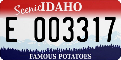 ID license plate E003317