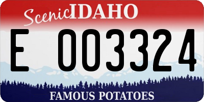 ID license plate E003324