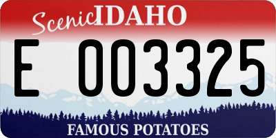 ID license plate E003325