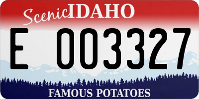 ID license plate E003327