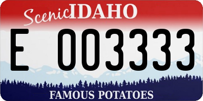 ID license plate E003333