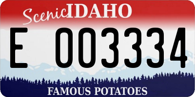 ID license plate E003334