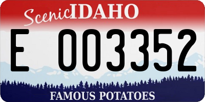 ID license plate E003352