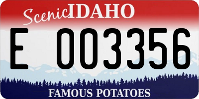 ID license plate E003356