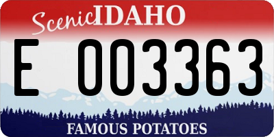 ID license plate E003363