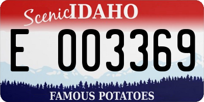 ID license plate E003369