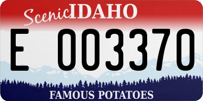 ID license plate E003370