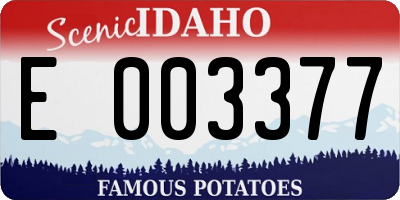 ID license plate E003377