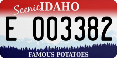 ID license plate E003382