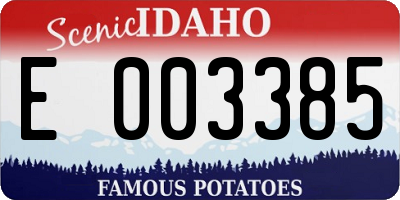 ID license plate E003385