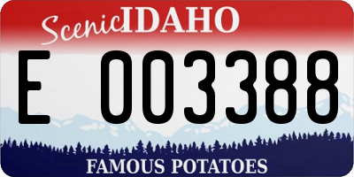 ID license plate E003388
