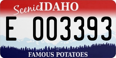 ID license plate E003393